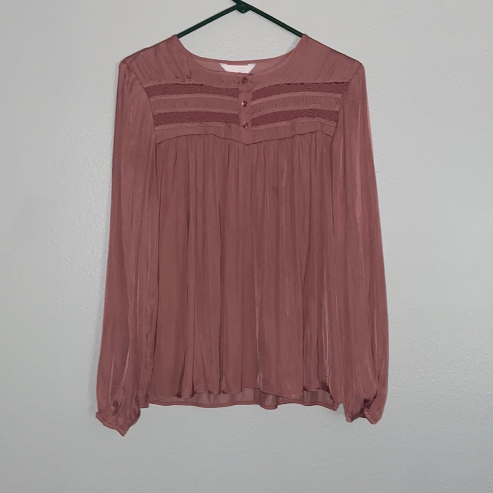 Pink long sleeve blouse